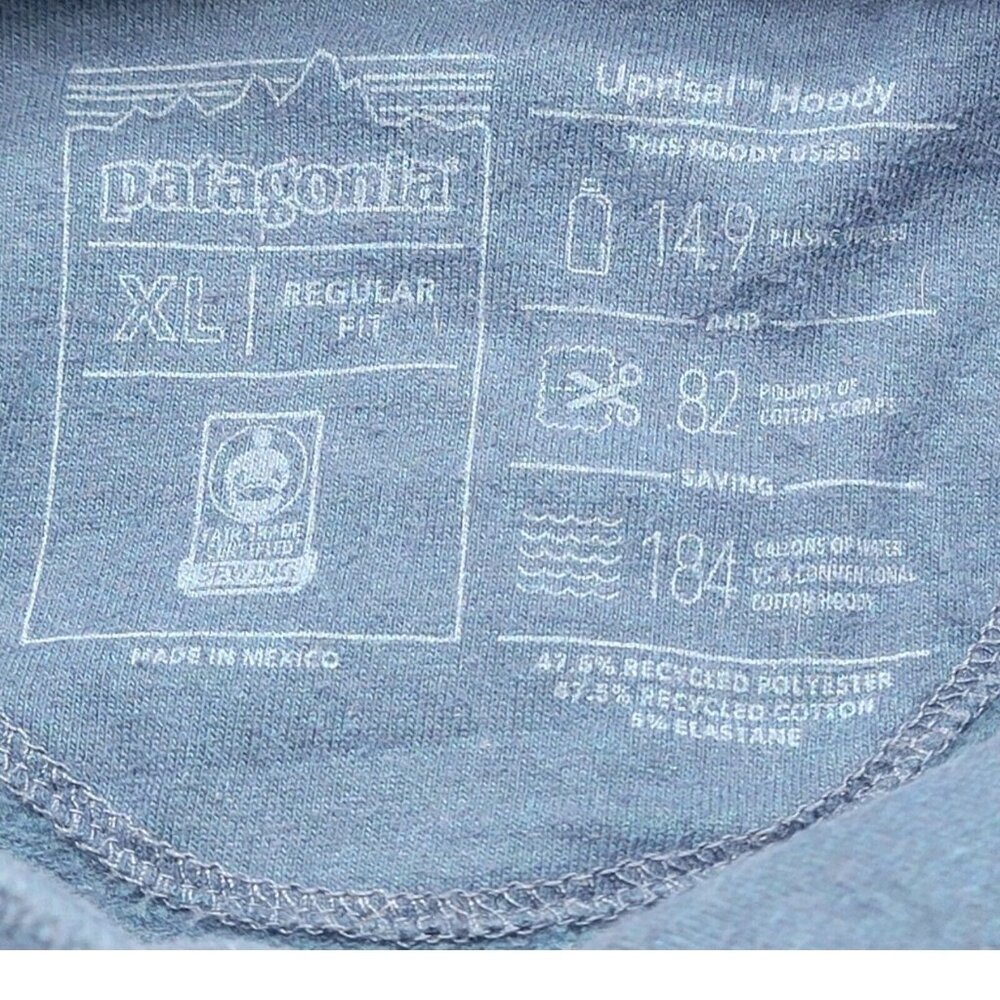 Patagonia Hoody Men XL Blue M Line Logo Ridge Uprisal Relax Fit Gorpcore Hiking - Picture 7 of 8